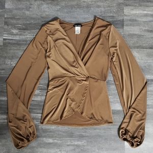 Chocolate TOP CHIC Dressy Long Sleeve